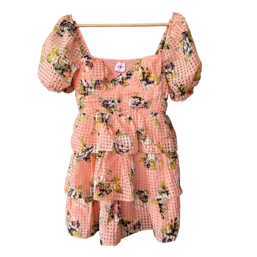Buddy Love CONNER Short Lace Dress Peach Irish Rose size Medium - Picture 8 of 13